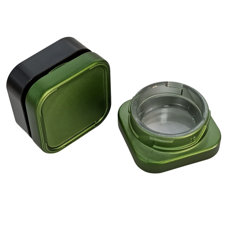 Luxury Cube square Qube shape 5ml 9ml Square Premium Glass Concentrate Jar Clear Glass jar with Child Safe Lid