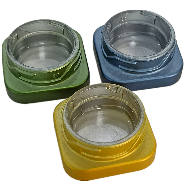 Qube 5ML Square Premium Glass Concentrate Jar Clear Glass jar with Child Safe Lid