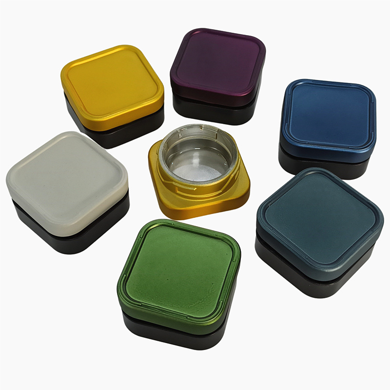 Luxury Cube square Qube shape 5ml 9ml Square Premium Glass Concentrate Jar Clear Glass jar with Child Safe Lid
