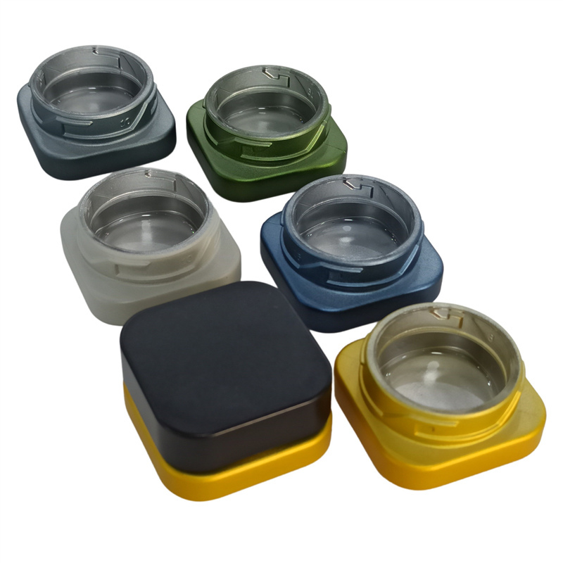 Qube 5ML Square Premium Glass Concentrate Jar Clear Glass jar with Child Safe Lid