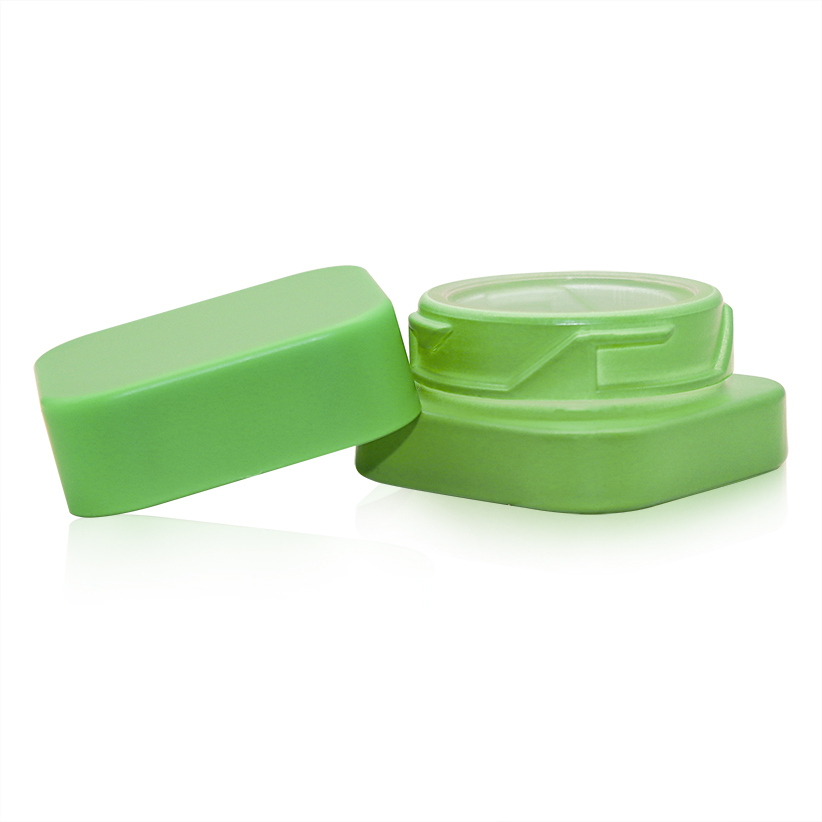 SAMPLE of Qube 9mL Square Glass Concentrate Jar - Clear, Opaque Black, or Opaque White Child Resistant