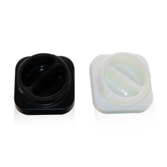 5ml Qube Clear Glass Concentrate Jar with Divided Two-Ways for Oil