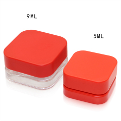 Luxury Cube square Qube shape 5ml 9ml Square Premium Glass Concentrate Jar Clear Glass jar with Child Safe Lid