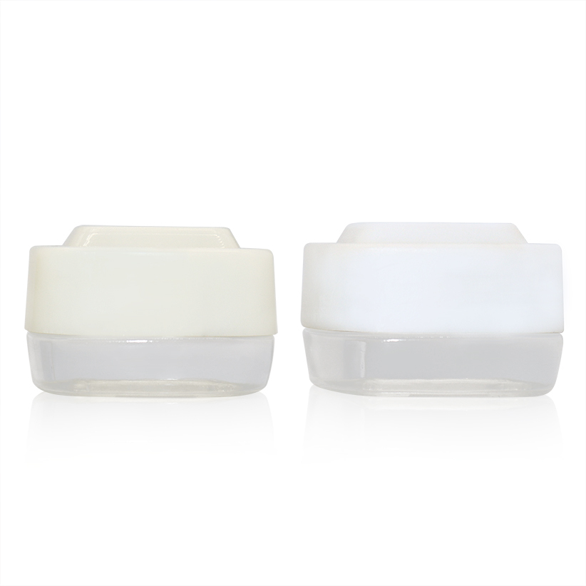 7ml Clear and Opal & Black Calyx Concentrate jar container
