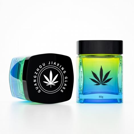 2oz square child resistant weed jar smell proof