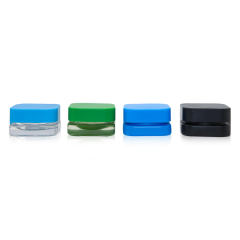 7mL Square Glass Jar Concentrate with Child Proof Cube Lid Container Cosmetic Oil Wax Storage