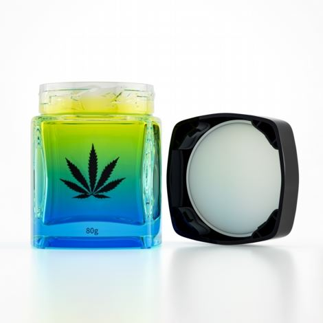 CHILD-RESISTANT SQUARE GLASS JAR [4 OZ CUSTOM PRINTED]