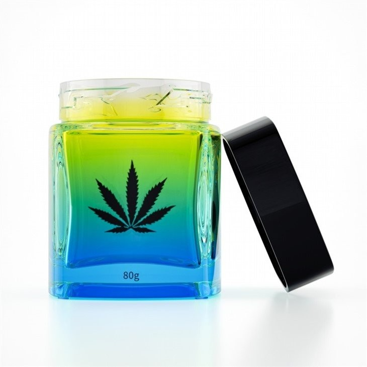 CHILD-RESISTANT SQUARE GLASS JAR [4 OZ CUSTOM PRINTED]
