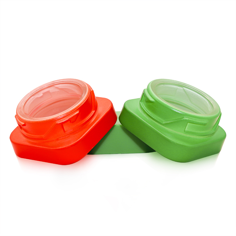 7mL Square Glass Jar Concentrate with Child Proof Cube Lid Container Cosmetic Oil Wax Storage