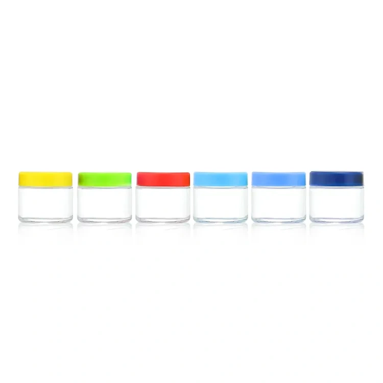 high capacity glass food jar 150 ml child proof 3.5g glass jar child proof baby resistant cap 2.5g 5g flower package container
