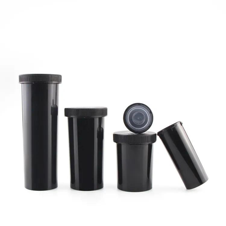 13 dram child resistant squeeze tube plastic packaging transparent pop top pharmacy pill plastic bottles