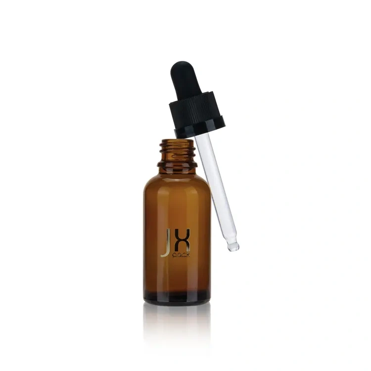 Luxury cosmetic packaging 1oz serum dropper bottle black frosted essential oil glass dropper bottle with gold dropper