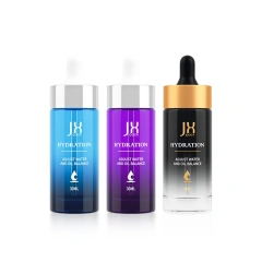 Thick bottom clear blue cosmetic perfume bottles 30ml glass dropper bottle essential oil glass bottle with silver dropper cap