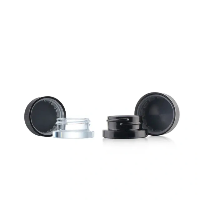 Black concentrate jars container jar child resistant packaging custom screen printing wax oil 5 7ml glass jar with crc lid