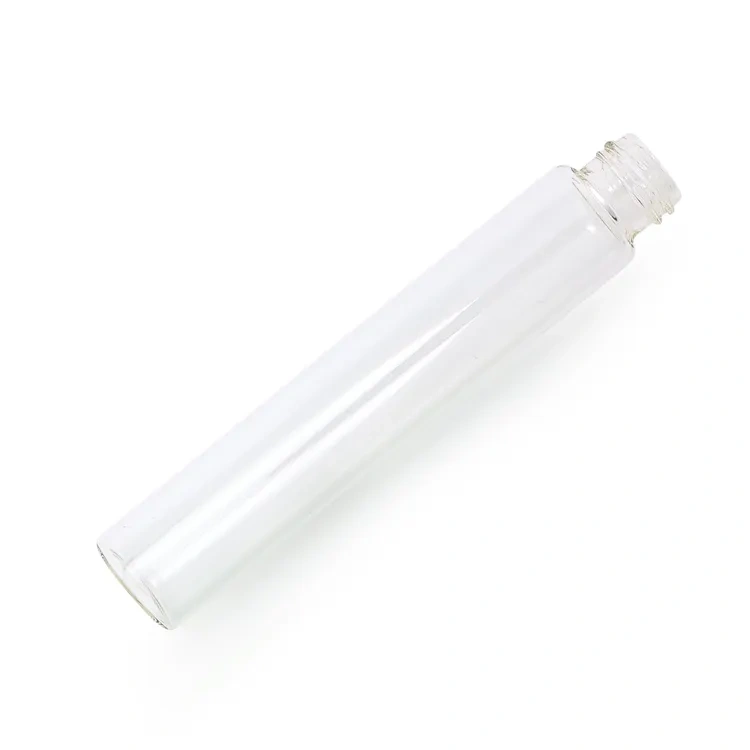 Customized size new design glass tube child proof resistant glass tube pill bottle with child resistant screw cap
