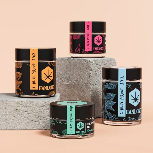 Hot selling custom 30 60 90 120 gram empty glass jars square glass cosmetic flower jar child proof container glass jars packing