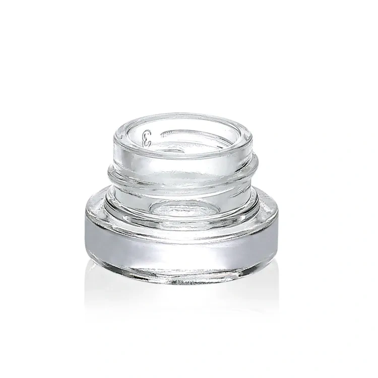 Luxury 3ml child proof resistant glass jars dry flower airtight bamboo container clear glass jar with wood lid