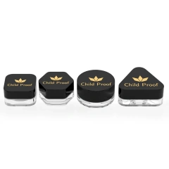 3g 5g 7g 9g round triangle square hexagon clear glass concentrate jar child proof custom logo small glass stash jar container