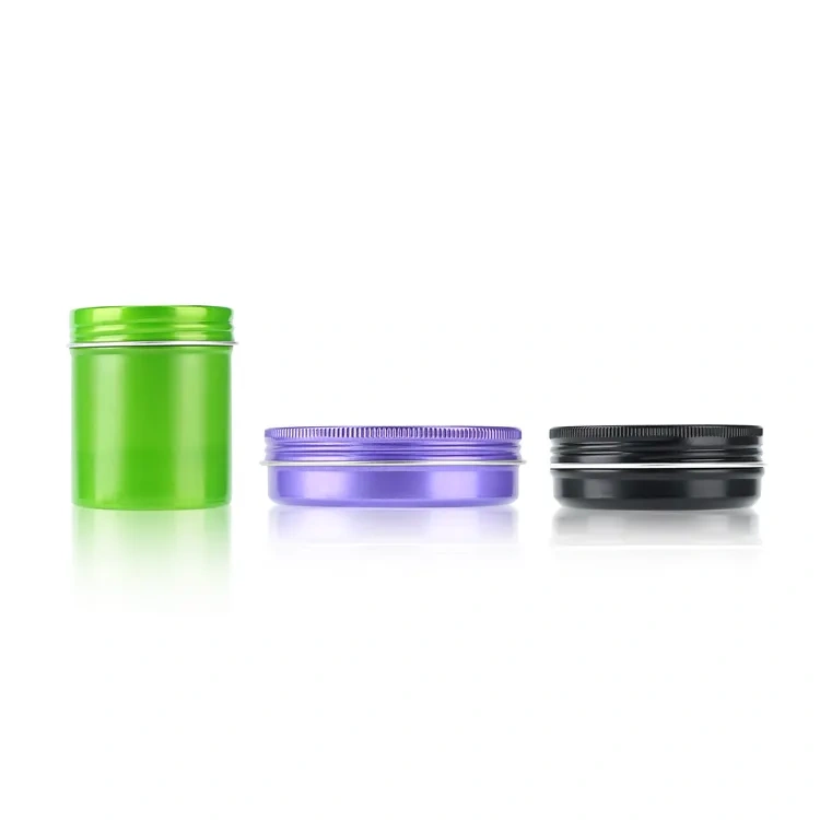 Empty round round metal tin aluminum cosmetics tin can 5ml 10ml 20ml 110ml 150ml black silver green purple aluminum jar