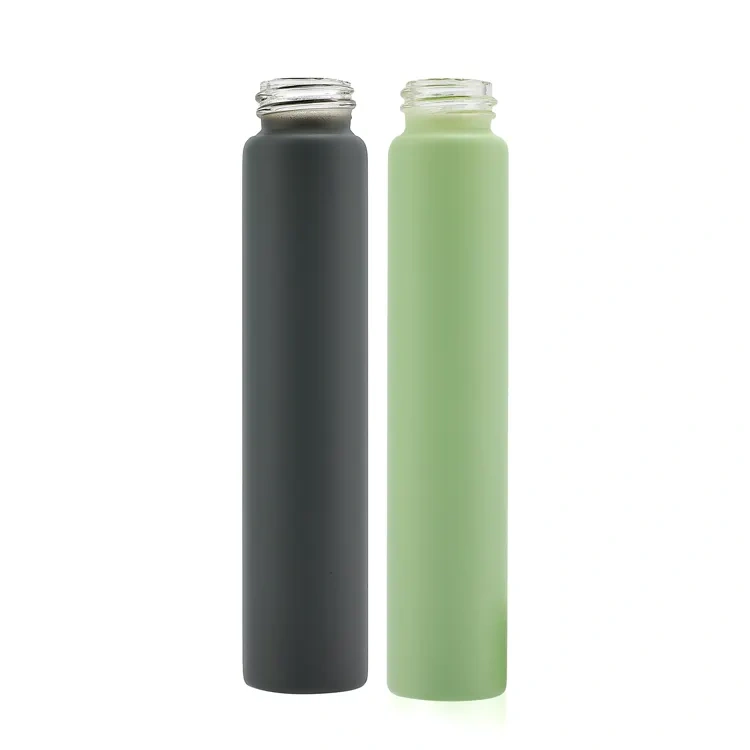 Customized size new design glass tube child proof resistant glass tube pill bottle with child resistant screw cap