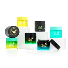 1oz 2oz 3oz 4oz customize glass jars smell proof container child resistant cap colored frosted glass jar