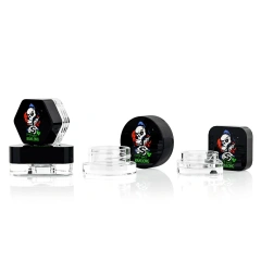 1oz 2oz 3oz Smell Proof Child Resistant Concentrate Container Stash Storage 3.5g Flower Glass Jar With Child Resistant CRC Cap