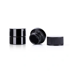 Wholesale 3ml 5ml 7ml 9ml black round wax Square childproof Concentrate Jar Clear Glass child proof jar with Child Safe Lid
