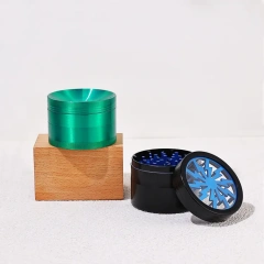 Factory OEM ODM Wholesale Customized Portable Colorful Zinc Aluminum Alloy 63mm Manual grinder 4 layers Aluminum Alloy Grinder