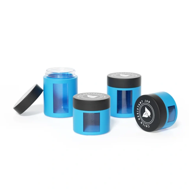 Custom frosted glass eight jar child proof glass jars 1 grams 3.5 grams flower smell proof square glass jar