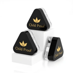 Wholesale 3ml 5ml 7ml 9ml black round wax Square childproof Concentrate Jar Clear Glass child proof jar with Child Safe Lid