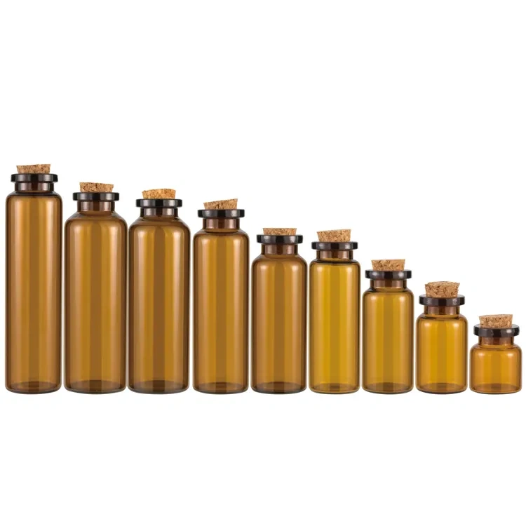 Wholesale medical glass test tube for dried herbs packaging tube labels with cork top
