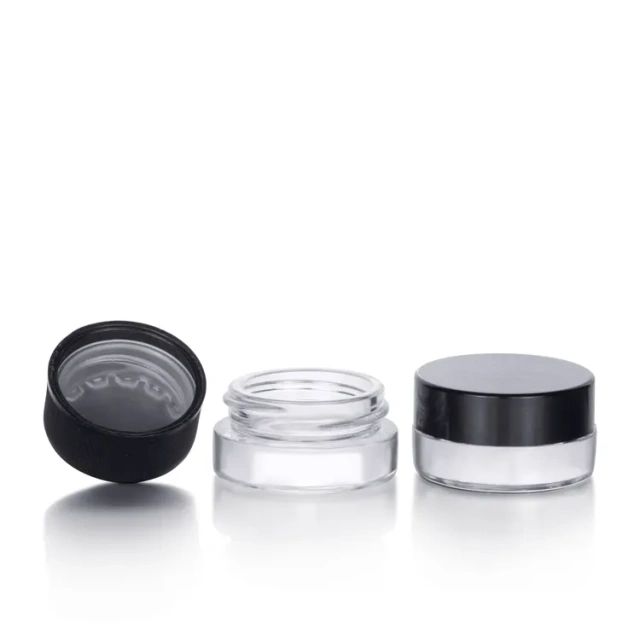Wholesale 3ml 5ml 7ml 9ml screw cap storage small jar child proof resistant glass cream packaging jar