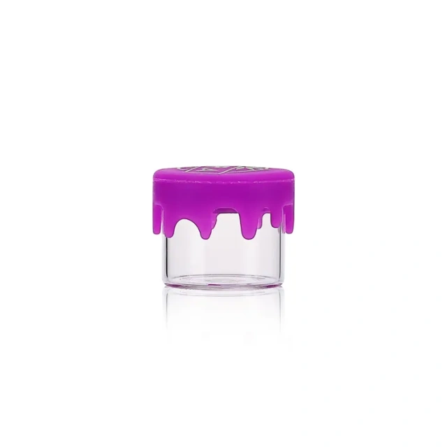 5ml 10ml 50ml mini silicone jar wax glass container concentrate glass jar with silicone lid