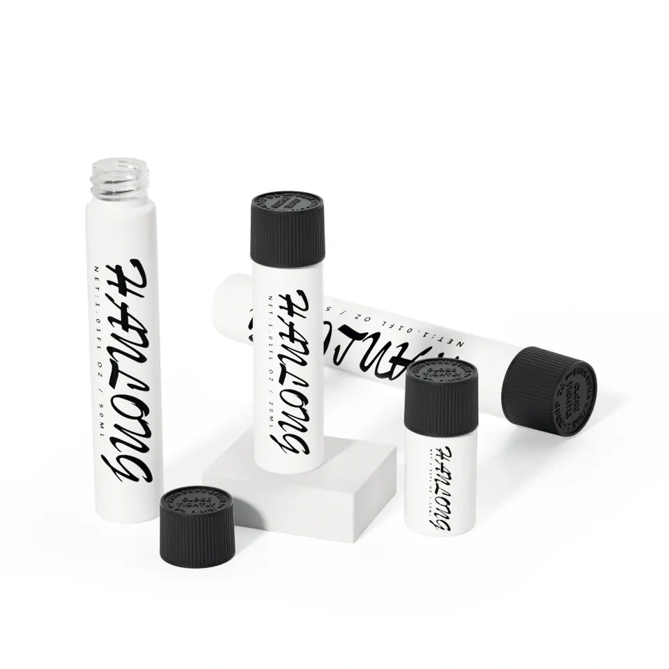 OEM 90mm 120mm 125mm Eco-friendly Cr Glass Tube Pre Packaging Flower Glass Tubes With Child Proof Cap