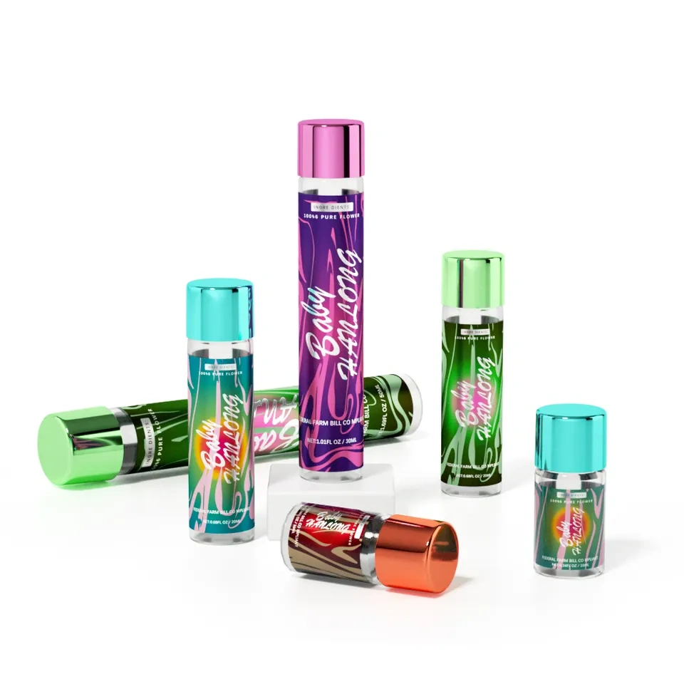 Custom label printing Glass Pre Roll Tube Child Resistant Cone Tube Pre Rolled Pop Top 125mm 116mm Tube with stickers