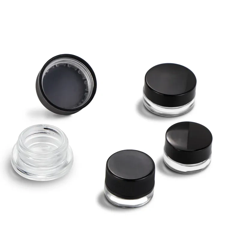 Mini Cosmetic Container Portable 3ml 5ml 10ml Concentrate Jar Eye Cream Uv Glass Jar With Printing Logo Childproof Screw Cap