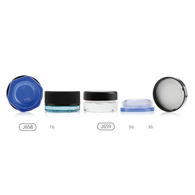 Custom Thick Bottom 3ml 5ml 7ml 9ml Glass Concentrate Jars Small Glass Container Wax Oil Glass Jar