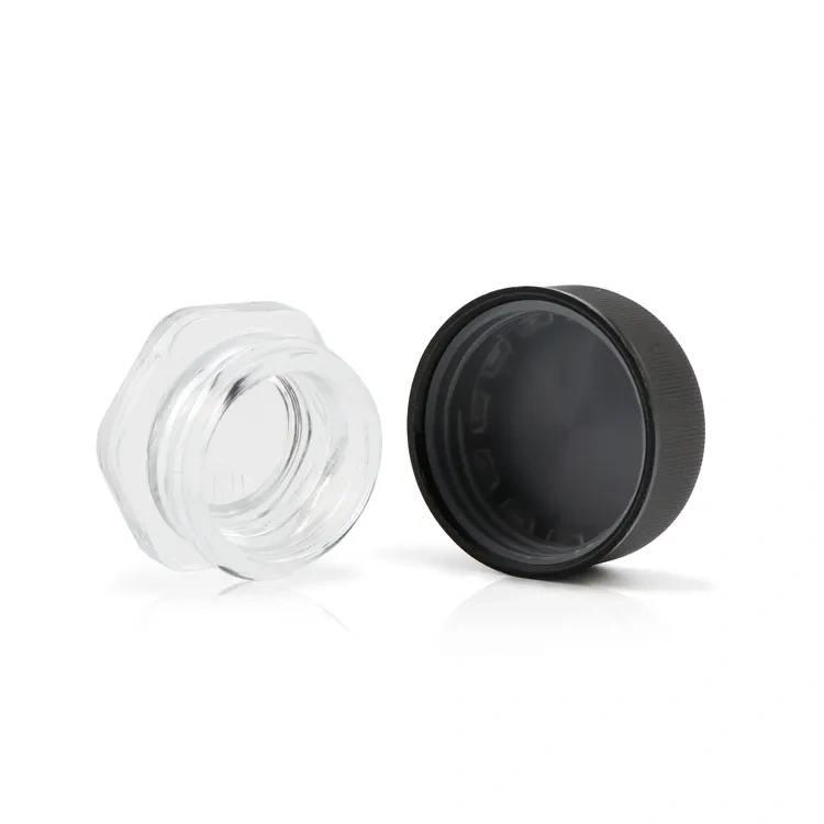 Custom clear hexagon glass jar bulk smell proof food storage small container storage jar glass bottle