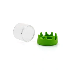 Luxury high quality wholesale small 3g 5g 7g 9g concentrate wax container custom color glass jar with silicone lid