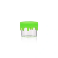 Custom 5ml 10ml 50ml Wax Oil Glass Concentrate Jar Clear Smell Proof Small Glass Jars With Color Silicone Lid