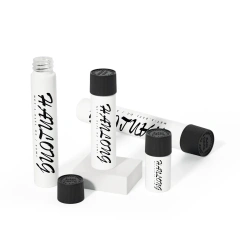 Custom luxury 116mm 120mm 125mm Child Resistant Pre Roll Tube With Label Stickers Clear Glass Pre Roll Tubes Packaging