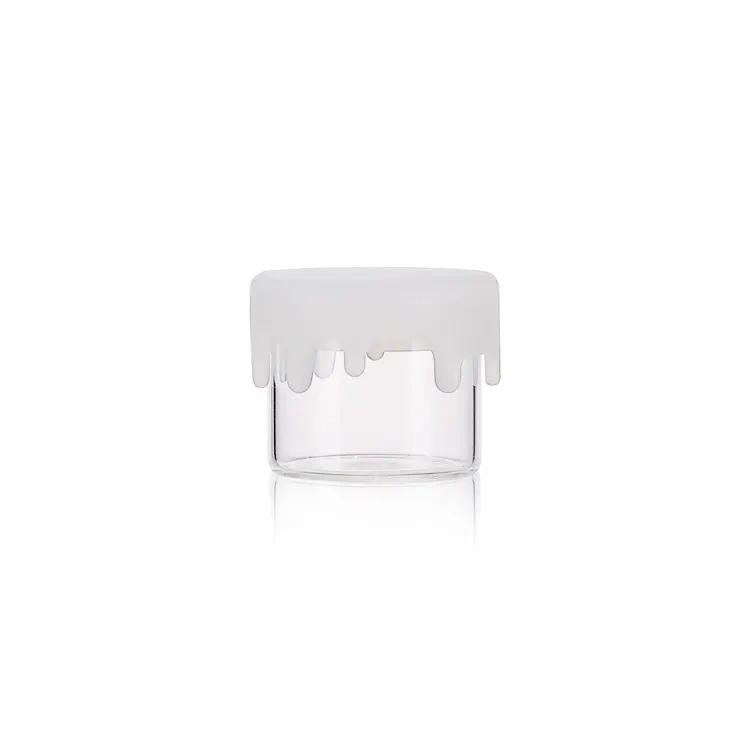5ml 10ml 50ml air tight smell proof child resistant wax oil glass container small jars with colorful silicone lid