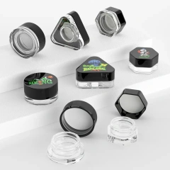 Small round triangle square hexagon clear glass concentrate jar smell proof child resistant eco-friendly stash jar container