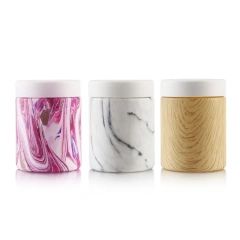 Customized child resistant glass jar embossed glass candle jar cookie jar glass with child resistant cap in stock