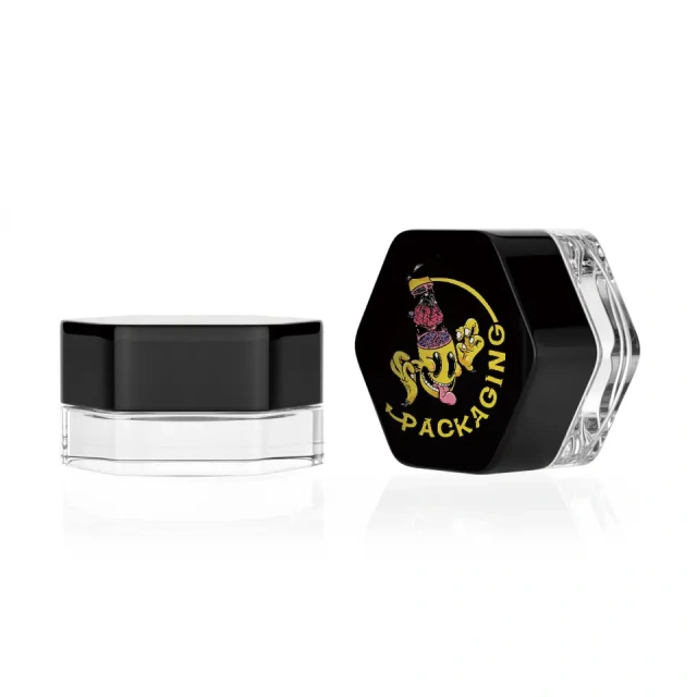 Luxury 3g 5g 7ml 9gram Mini Wax Oil Smell Proof Container Clear Thick Glass Childproof Triangle Small Concentrate Glass Jar