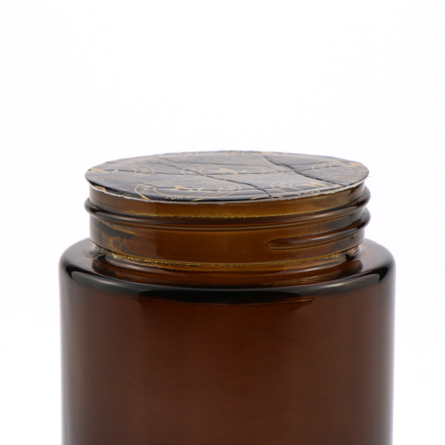 High quality colorful eco friendly glass transparent amber bottle herbs storage jar glass cookie jars with airtight lids