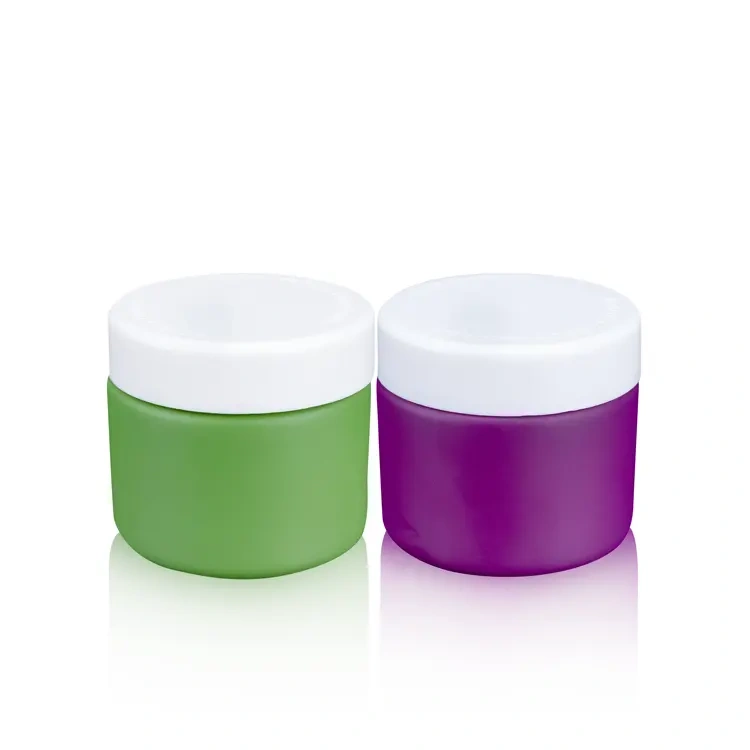 Colorful round dry leaf flower CRC screw top child proof resistant glass jars
