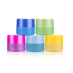 Custom glass stash jars smell proof airtight jar yellow green blue purple empty glass jar