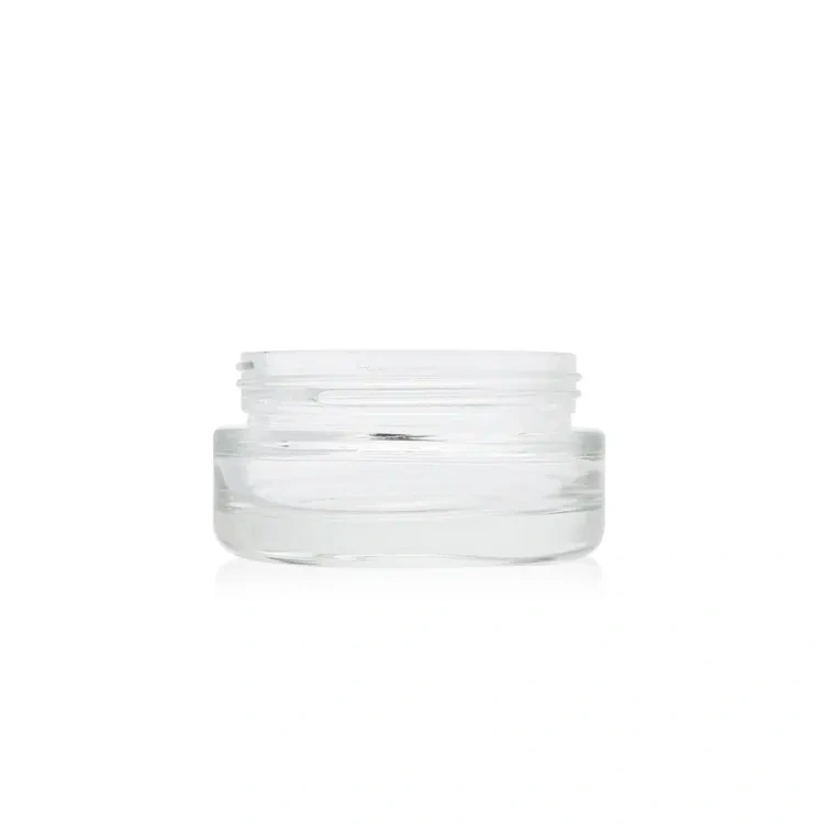 High Quality Custom Empty Clear Glass Jar Storage Flower Glass Jar With Child Proof Cap 2oz 4oz Glass Packaging Container