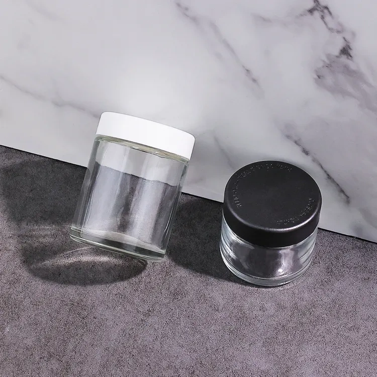 1oz 2oz 3oz 4oz custom printing logo child proof glass jar airtight container glass jar with child resistant cap